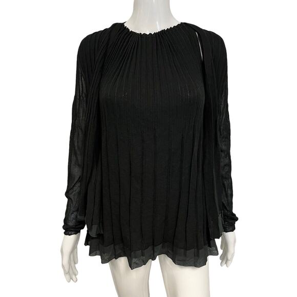 ESCADA SPORT Black Pleated Open Front Cardigan Symbia 2 Piece Sweater Set Size M - Picture 1 of 7